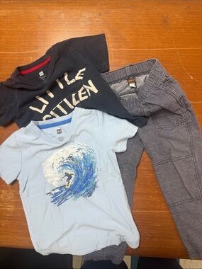 Tea Collection Navy 'Little Citizen' Tee & Light Blue Surf Graphic Top